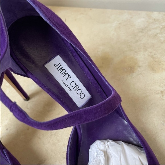 Jimmy choo purple suede crossover bump - Picture 2 of 8